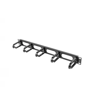 Kabelmanagement-Panel LANBERG AK-1205-B, 1U Metall, 19 Zoll (482,6 mm) Breite, 80 mm Tiefe, schwarz