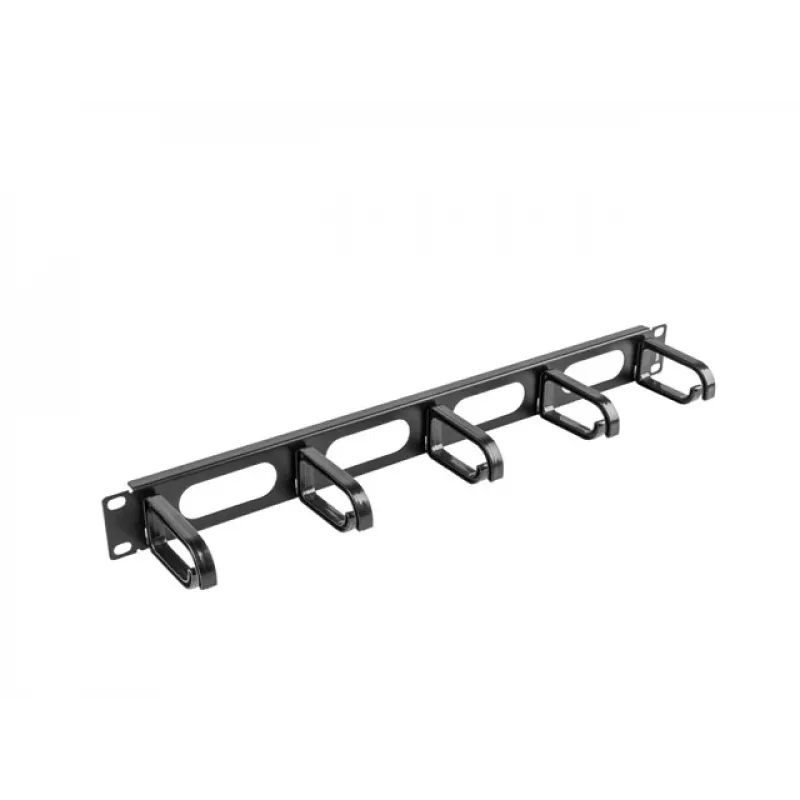 Kabelmanagement-Panel LANBERG AK-1205-B, 1U Metall, 19 Zoll (482,6 mm) Breite, 80 mm Tiefe, schwarz
