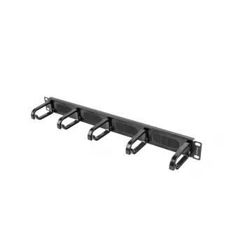 Bürstenleiste LANBERG AK-1203-B — 19 Zoll 1U Metall-Kabelorganisator, schwarz