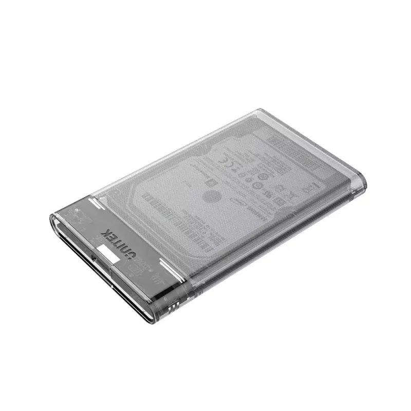 Unitek HDD/SSD-Gehäuse S1103A Transparent für 2,5-Zoll-SATA-III-Laufwerke, USB 3.1 Gen 1 (Micro-USB B)