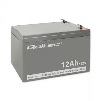 UPS-Batterie QOLTEC 53049, VRLA AGM 12 V 12 Ah, grau, 150×98×95 mm