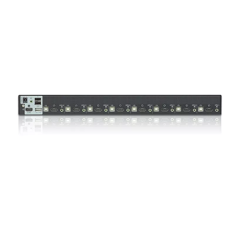 ATEN 8-Port USB - HDMI KVM Switch mit USB-Peripherieanschluss, 1920 x 1200 Pixel, WUXGA, 8,56 W, Schwarz