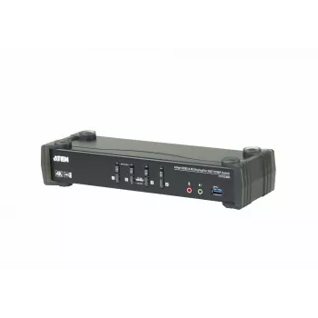 ATEN 4-Port USB 3.0 4K DisplayPort MST KVMP Switch, 4096 x 2160 Pixel, 4K Ultra HD, 4,89 W, Schwarz