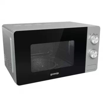 Solo-Mikrowelle Gorenje MO20E1S — 20 l, 800 W, Drehregler, 270 mm Drehteller, Edelstahl/Schwarz