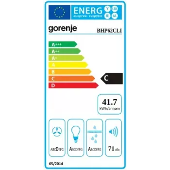 Einbau-Dunstabzugshaube Gorenje BHP62CLI, Aluminiumfilter, Geräuschpegel: D