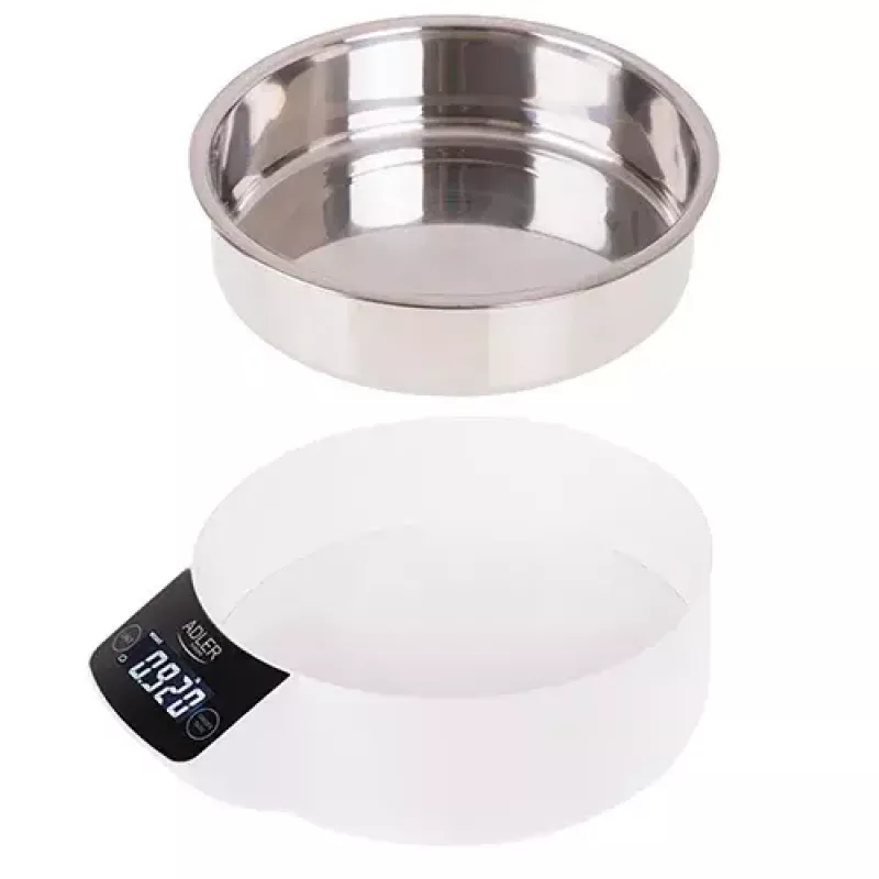 Elektronische Küchenwaage Adler AD 3166 – 5 kg Kapazität, 1 g Genauigkeit, Edelstahlschüssel 0,9 l, LCD, Timer