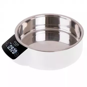 Elektronische Küchenwaage Adler AD 3166 – 5 kg Kapazität, 1 g Genauigkeit, Edelstahlschüssel 0,9 l, LCD, Timer