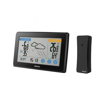 Hygrometer Thermometer Hama Touch Black LED Battery