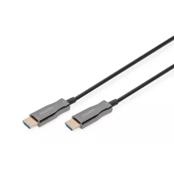 DIGITUS HDMI AOC Hybrid-Glasfaserkabel, Type A M/M, 15m UHD 4K@60Hz, CE, schwarz