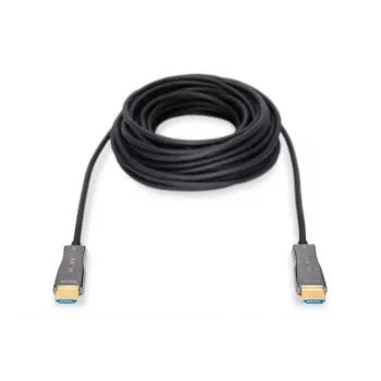 DIGITUS HDMI AOC Hybrid-Glasfaserkabel, Type A M/M, 15m UHD 4K@60Hz, CE, schwarz