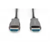 DIGITUS HDMI AOC Hybrid-Glasfaserkabel, Type A M/M, 15m UHD 4K@60Hz, CE, schwarz