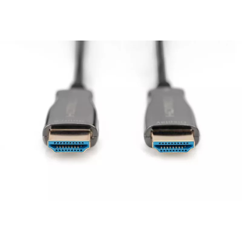 DIGITUS HDMI AOC Hybrid-Glasfaserkabel, Type A M/M, 15m UHD 4K@60Hz, CE, schwarz