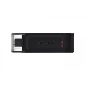Kingston Technology DataTraveler 64GB USB-C 3.2 Gen 1 70, 64 GB, USB Type-C, 3.2 Gen 1 (3.1 Gen 1), Cap, 7 g, Schwarz