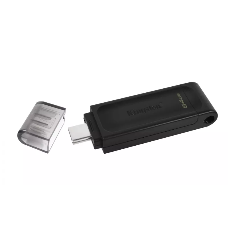Kingston Technology DataTraveler 64GB USB-C 3.2 Gen 1 70, 64 GB, USB Type-C, 3.2 Gen 1 (3.1 Gen 1), Cap, 7 g, Schwarz
