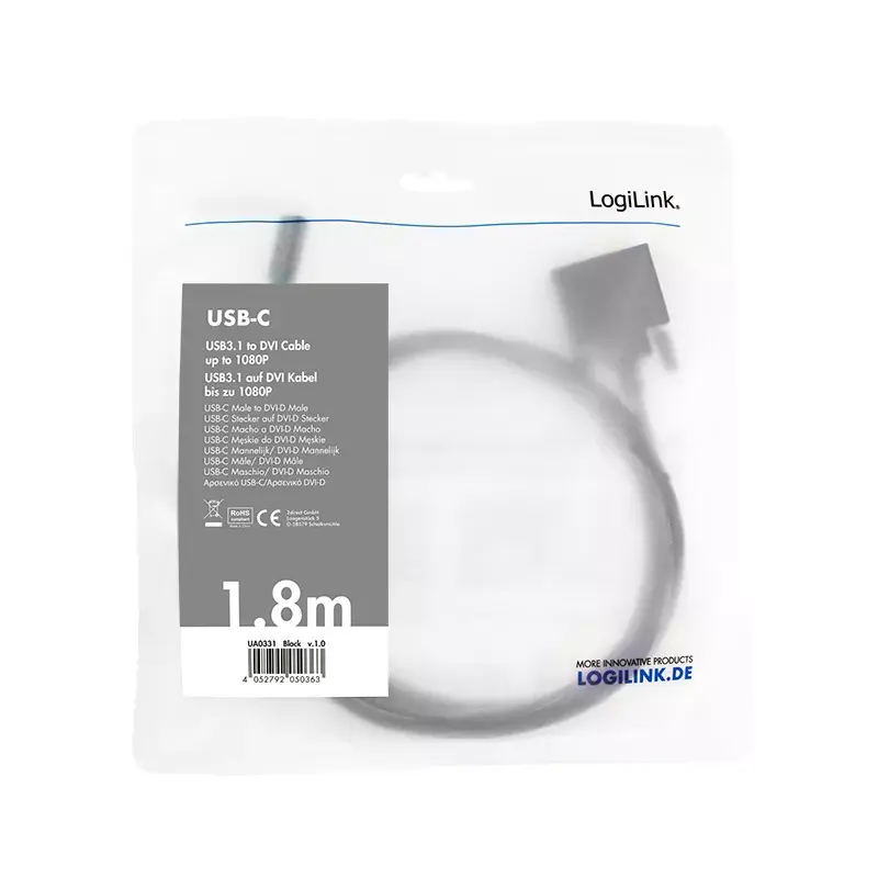 USB-Grafikadapter LogiLink UA0331 Schwarz