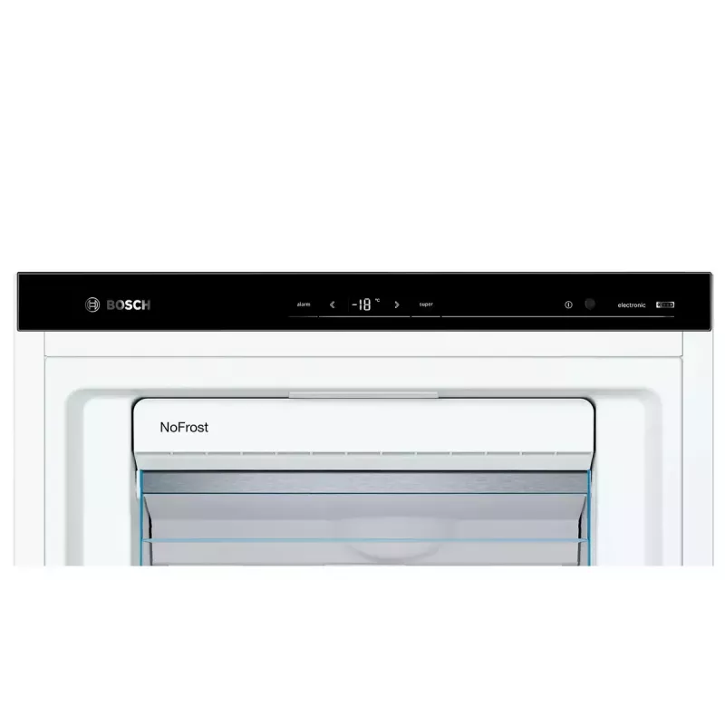 Standgefrierschrank Bosch Serie 6 GSN54AWDV — 328 L netto, NoFrost, FastFreeze, LED-Display, Weiß