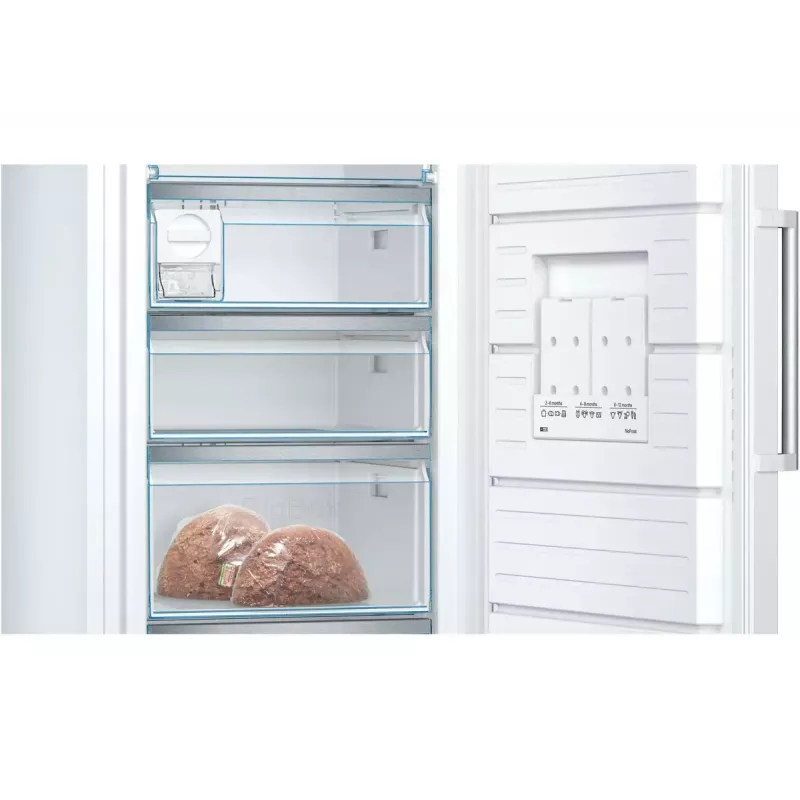 Standgefrierschrank Bosch Serie 6 GSN54AWDV — 328 L netto, NoFrost, FastFreeze, LED-Display, Weiß