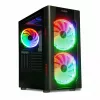 PC-Gehäuse IBOX Chiron ZH68 Gaming, ATX Midi-Tower, EATX-Support, schwarz, Seitenfenster, Beleuchtung
