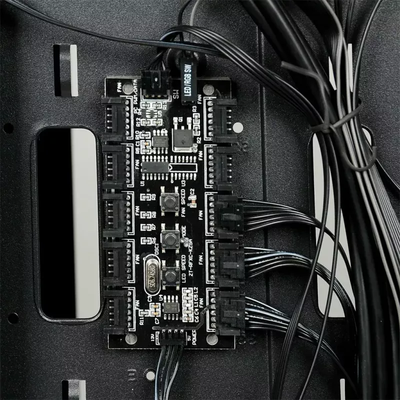 PC-Gehäuse IBOX Chiron ZH68 Gaming, ATX Midi-Tower, EATX-Support, schwarz, Seitenfenster, Beleuchtung