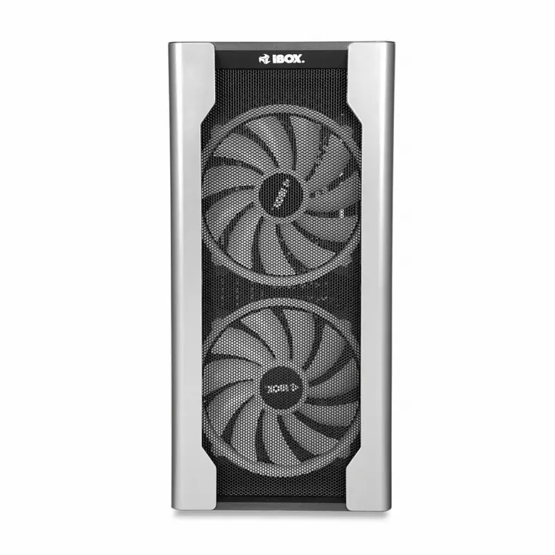 PC-Gehäuse IBOX Chiron ZH68 Gaming, ATX Midi-Tower, EATX-Support, schwarz, Seitenfenster, Beleuchtung