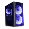 PC-Gehäuse IBOX Chiron ZH68 Gaming, ATX Midi-Tower, EATX-Support, schwarz, Seitenfenster, Beleuchtung