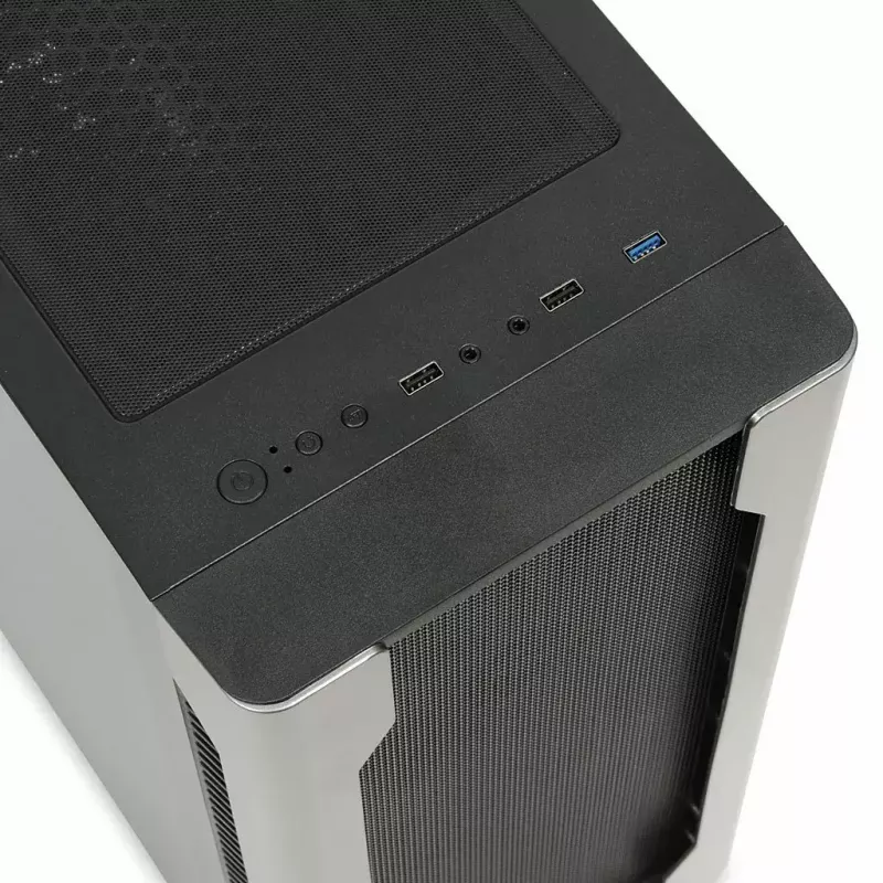 PC-Gehäuse IBOX Chiron ZH68 Gaming, ATX Midi-Tower, EATX-Support, schwarz, Seitenfenster, Beleuchtung