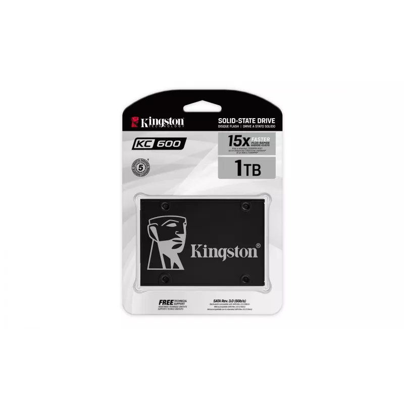 Kingston Technology 1024G SSD KC600 SATA3 2.5 Zoll, 1 TB, 2.5 Zoll, 550 MB/s, 6 Gbit/s
