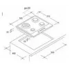 Candy Idea CHG6BR4WX Edelstahl Einbau-Gaskochfeld 60 cm 4 Zonen