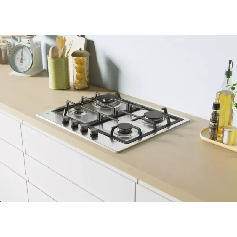 Candy Idea CHG6BR4WX Edelstahl Einbau-Gaskochfeld 60 cm 4 Zonen