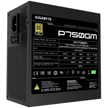 Gigabyte P750GM Netzteil 750 Watt Effizienz 80 PLUS GOLD, PFC Active, MTBF 100000 Stunden