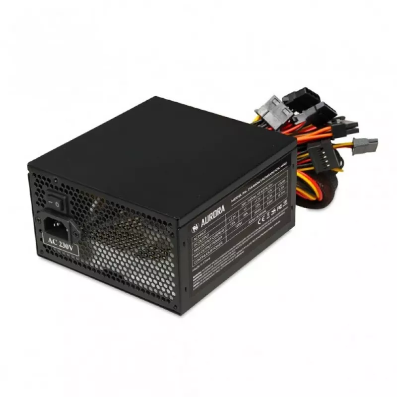 Netzteil IBOX iBox Aurora 600 W 20+4-Pin-ATX, 140-mm-Lüfter, Metallgehäuse, schwarz