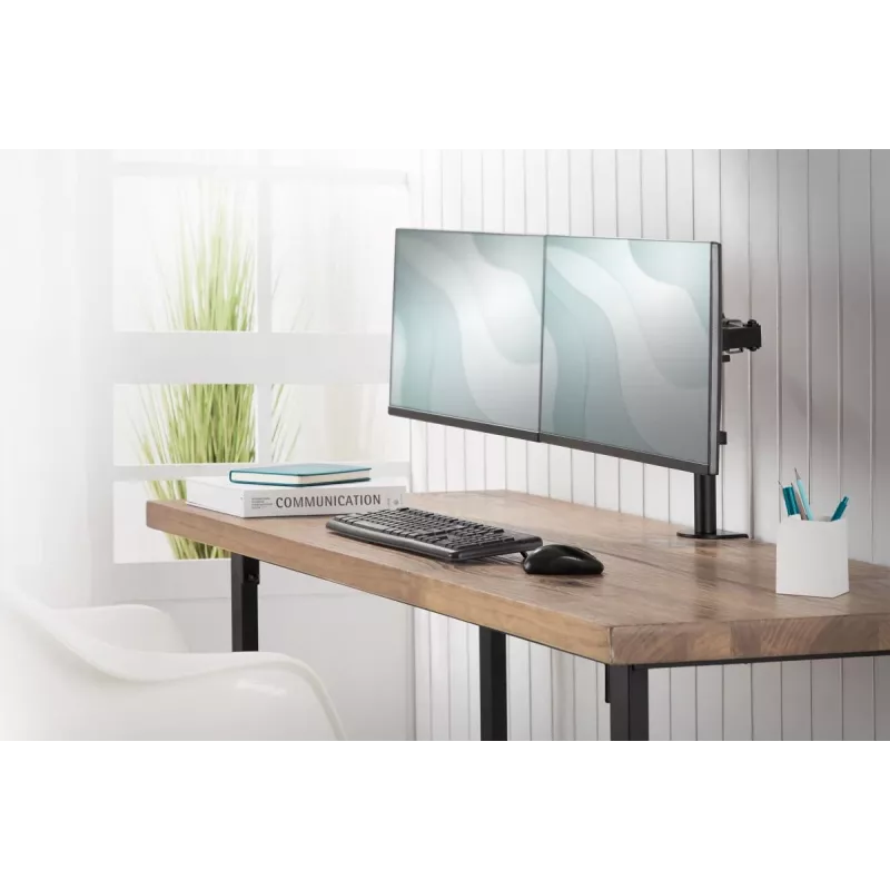 DIGITUS Univer.dual Monitor Clamp Mount 17-32in 2x 8kg (max.) Schwarz