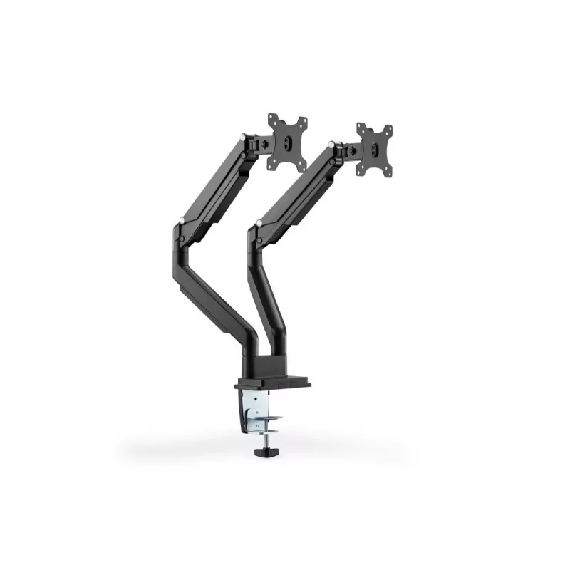 DIGITUS Universal Dual Monitor Mount Gas Spring Clamp 17-32in 2x 9kg