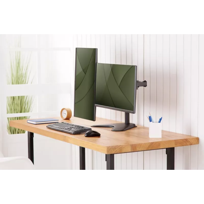 DIGITUS Universal Dual Monitor Stand 17–32 Zoll 2x 8 kg (max.) Schwarz