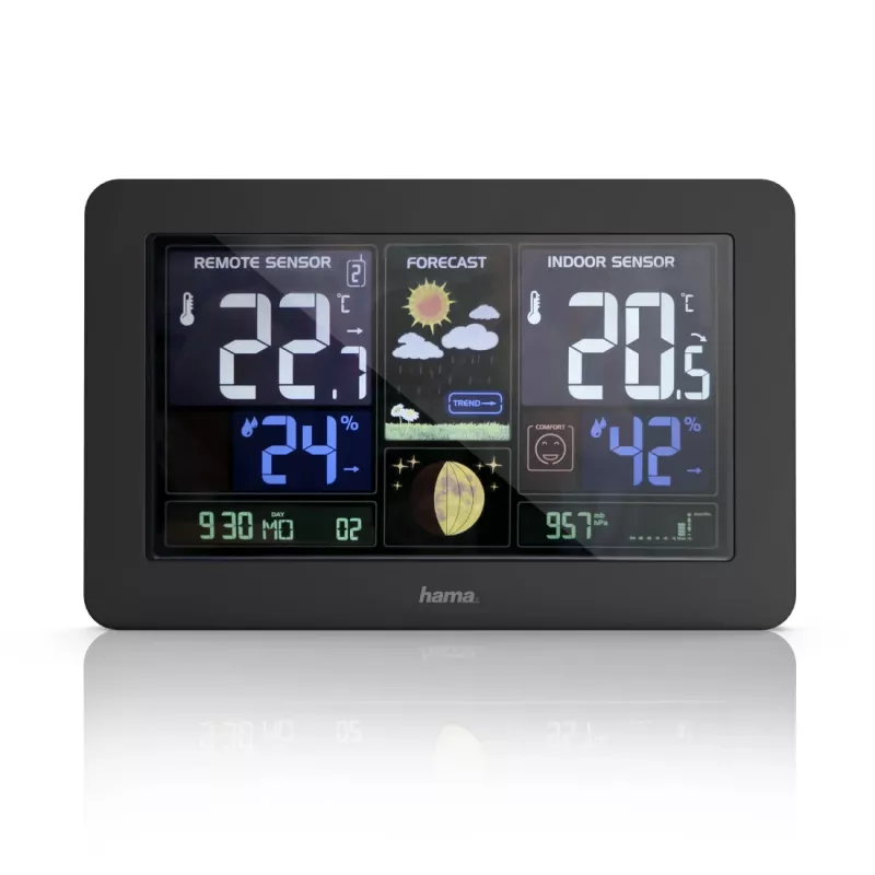 Batteriebetriebene Wetterstation Hama Premium Black 00186380