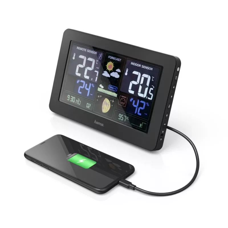 Batteriebetriebene Wetterstation Hama Premium Black 00186380