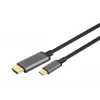DIGITUS USB-C - HDMI Adapter, 2m 4K/30Hz, schwarz, Metallgehäuse