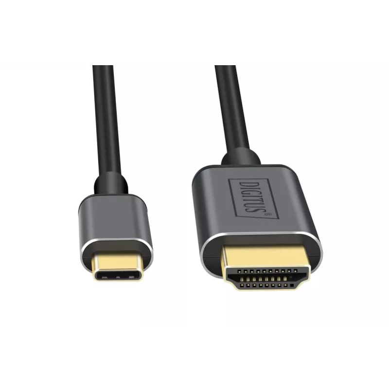 DIGITUS USB-C - HDMI Adapter, 2m 4K/30Hz, schwarz, Metallgehäuse