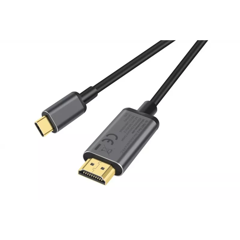 DIGITUS USB-C - HDMI Adapter, 2m 4K/30Hz, schwarz, Metallgehäuse