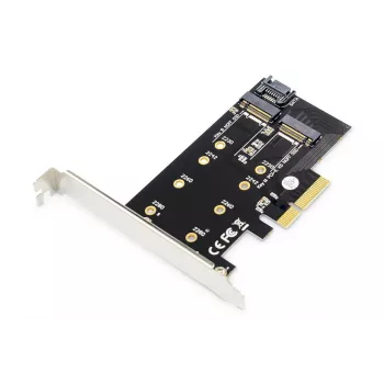 DIGITUS M.2 NGFF/NVMe SSD PCI-Express-Erweiterungskarte unterstützt B-, M- und B+M-Key, Größen 80, 60, 42 und 30 mm
