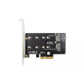 DIGITUS M.2 NGFF/NVMe SSD PCI-Express-Erweiterungskarte unterstützt B-, M- und B+M-Key, Größen 80, 60, 42 und 30 mm