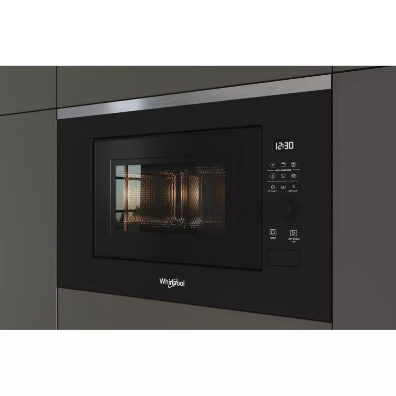 Einbau-Grill-Mikrowelle WHIRLPOOL WMF201G, 800 W, 20 L, Edelstahl/Schwarz