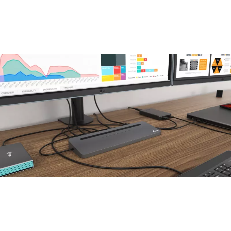 i-tec Metall USB-C Ergonomische 4K 3x Display Dockingstation + Power Delivery 85 W
