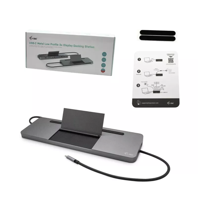 i-tec Metall USB-C Ergonomische 4K 3x Display Dockingstation + Power Delivery 85 W