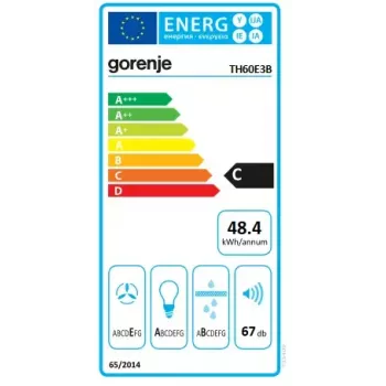 Gorenje TH60E3B Dunstabzugshaube Unterbau (Ausziehbar) Schwarz 350 m³/h