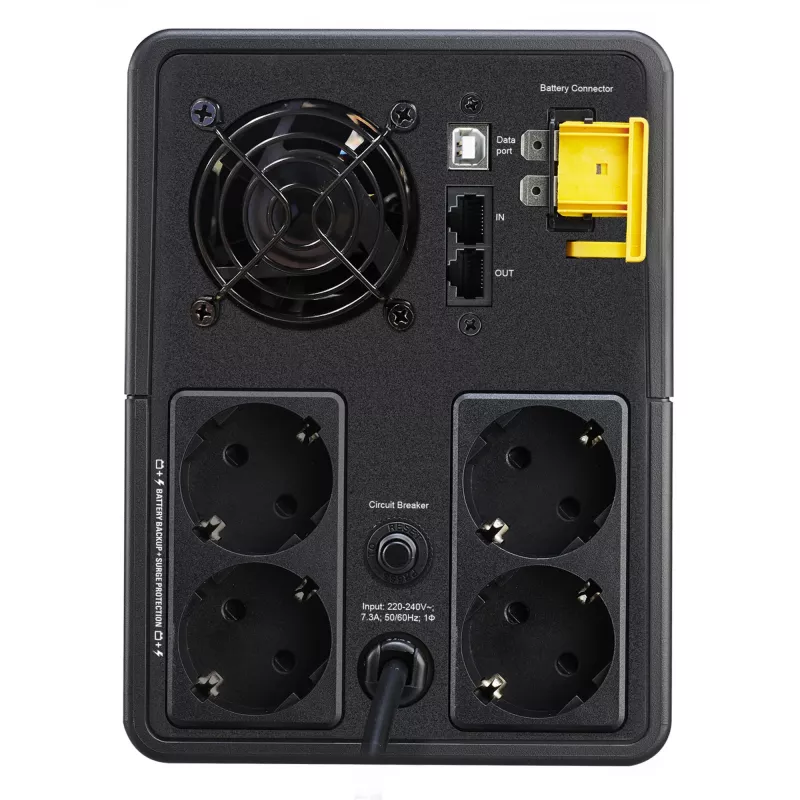 APC Back-UPS, 1600VA, Tower, 230V, 4x CEE 7/7 Schuko-Steckdosen, AVR
