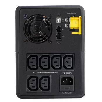 APC Back-UPS, 1600VA, Tower, 230V, 6x IEC C13-Ausgänge, AVR, Line-Interactive, 1,6 kVA, 900 W, Sinus, 140 V, 300 V