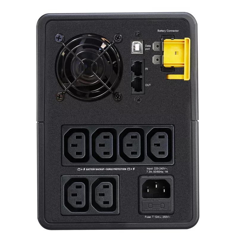 APC Back-UPS, 1600VA, Tower, 230V, 6x IEC C13-Ausgänge, AVR, Line-Interactive, 1,6 kVA, 900 W, Sinus, 140 V, 300 V