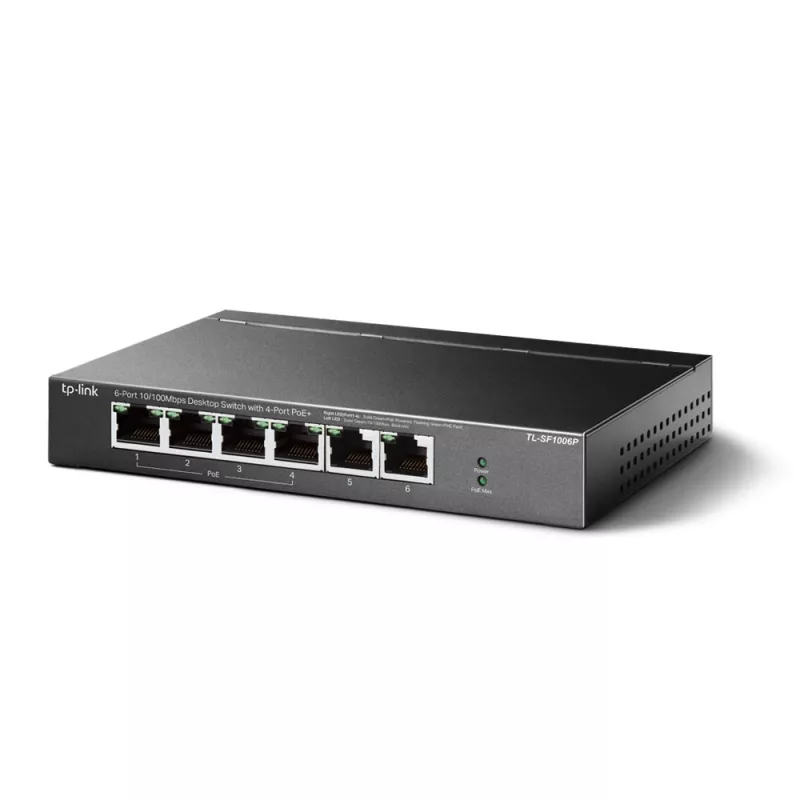 TP-Link TL-SF1006P Netzwerk-Switch Unmanaged Fast Ethernet (10/100) Power over Ethernet (PoE) Schwarz