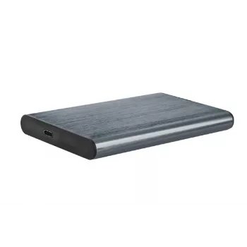 GEMBIRD USB 3.1 2,5 inch SATA HDD-Gehäuse mit Typ-C-Anschluss, gebürstetes Aluminium - Grau